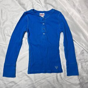Justice Girls Blue Henley Top